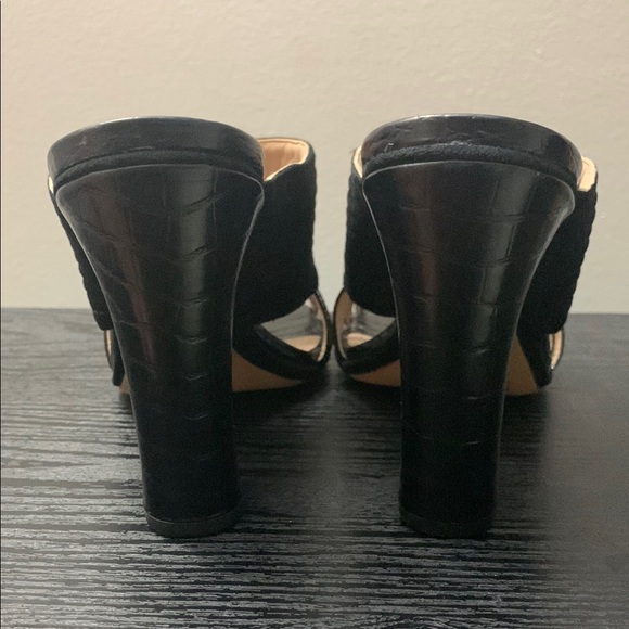 Tory Burch Woven Suede & Patent Leather Mules - Picture 6 of 12